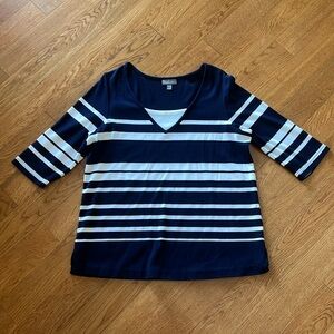 Women’s Blue and White Top